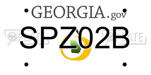 SPZ02B Georgia License Plate