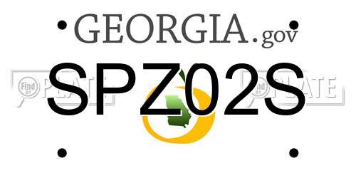 SPZ02S Georgia License Plate
