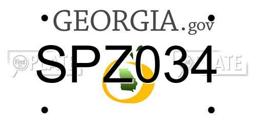 SPZ034 Georgia License Plate