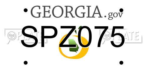 SPZ075 Georgia License Plate