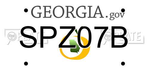 SPZ07B Georgia License Plate