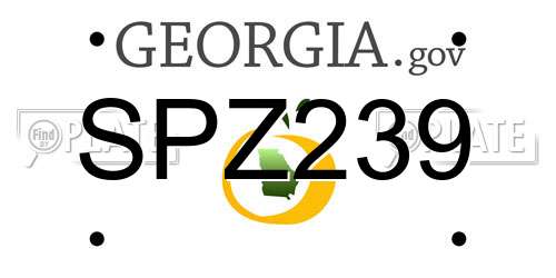 SPZ239 Georgia License Plate