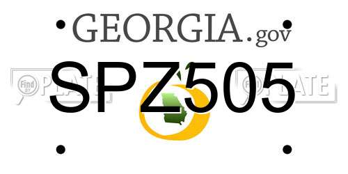 SPZ505 Georgia License Plate