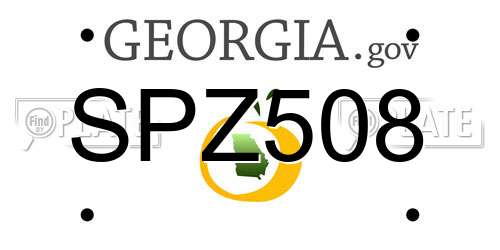 SPZ508 Georgia License Plate