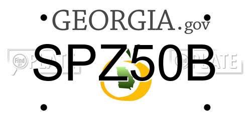 SPZ50B Georgia License Plate