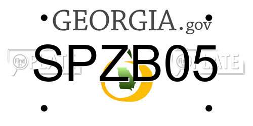SPZB05 Georgia License Plate