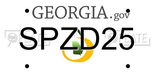 SPZD25 Georgia License Plate