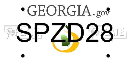 SPZD28 Georgia License Plate
