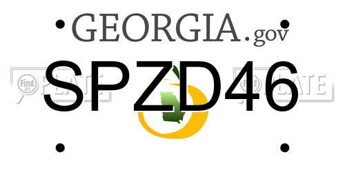 SPZD46 Georgia License Plate