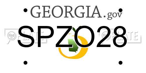 SPZO28 Georgia License Plate