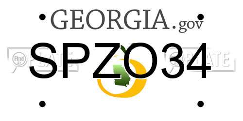 SPZO34 Georgia License Plate