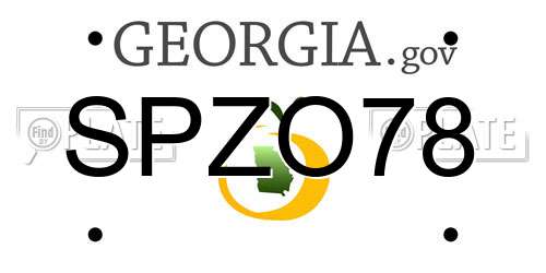 SPZO78 Georgia License Plate