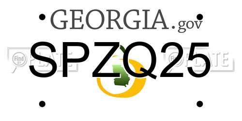 SPZQ25 Georgia License Plate