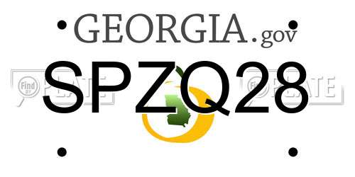 SPZQ28 Georgia License Plate