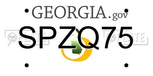 SPZQ75 Georgia License Plate