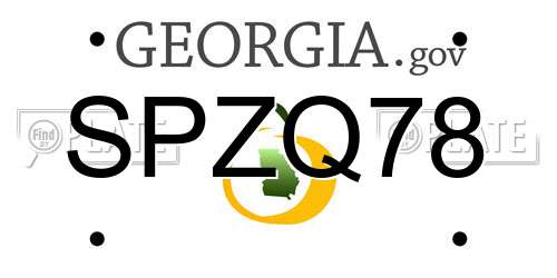 SPZQ78 Georgia License Plate