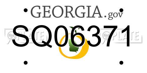 SQ06371 Georgia License Plate