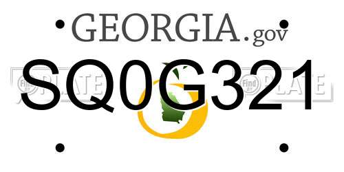 SQ0G321 Georgia License Plate