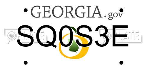 SQ0S3E Georgia License Plate