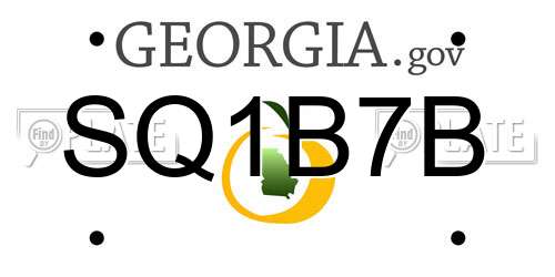 SQ1B7B Georgia License Plate