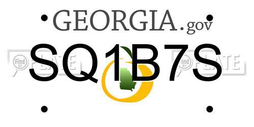 SQ1B7S Georgia License Plate