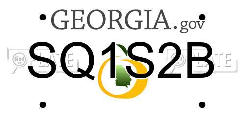 SQ1S2B Georgia License Plate
