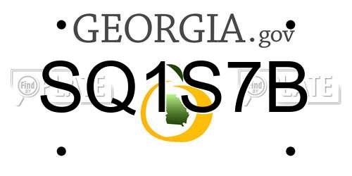 SQ1S7B Georgia License Plate