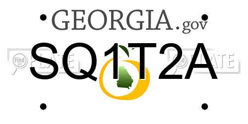 SQ1T2A Georgia License Plate