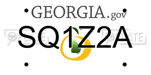SQ1Z2A Georgia License Plate