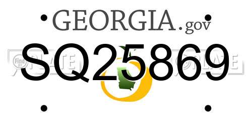 SQ25869 Georgia License Plate