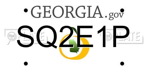 SQ2E1P Georgia License Plate