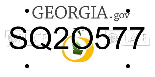 SQ2O577 Georgia License Plate