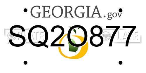 SQ2O877 Georgia License Plate