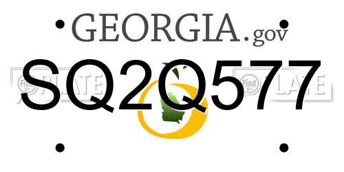 SQ2Q577 Georgia License Plate
