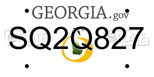 SQ2Q827 Georgia License Plate