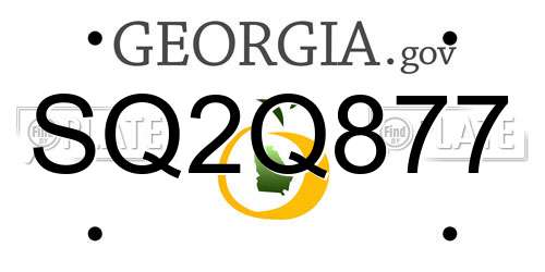 SQ2Q877 Georgia License Plate