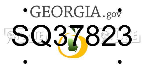 SQ37823 Georgia License Plate