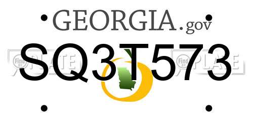 SQ3T573 Georgia License Plate