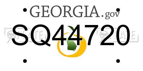 SQ44720 Georgia License Plate