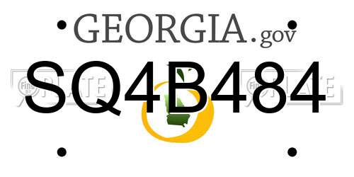 SQ4B484 Georgia License Plate