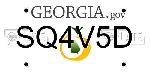 SQ4V5D Georgia License Plate
