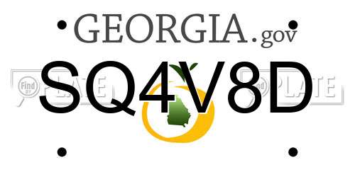 SQ4V8D Georgia License Plate