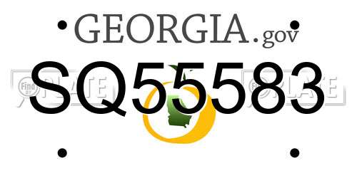 SQ55583 Georgia License Plate