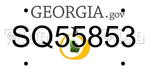 SQ55853 Georgia License Plate