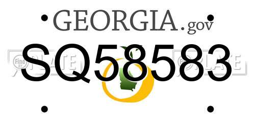 SQ58583 Georgia License Plate