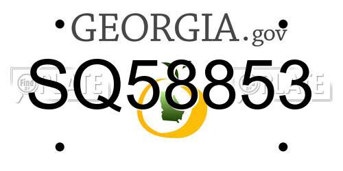 SQ58853 Georgia License Plate