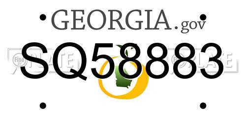SQ58883 Georgia License Plate