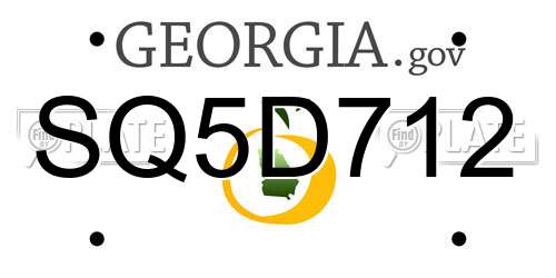 SQ5D712 Georgia License Plate