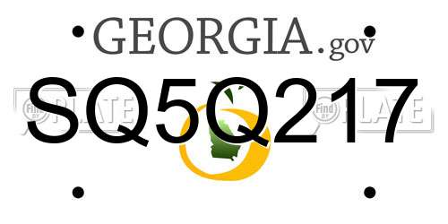 SQ5Q217 Georgia License Plate