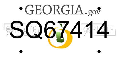 SQ67414 Georgia License Plate
